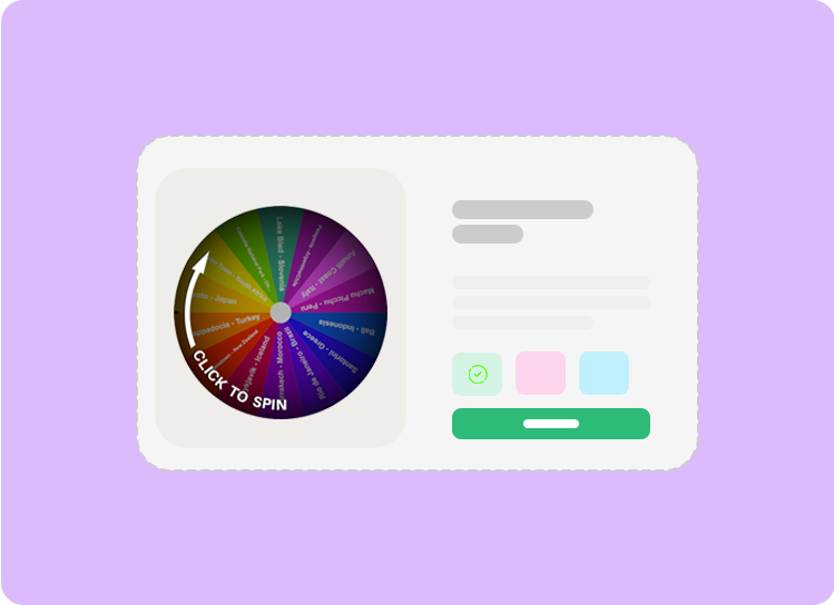 An image of a dynamic picker wheel, set to spin for random decisions and prizes.